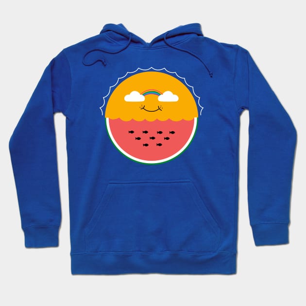 Sun and watermelon Hoodie by coffeeman